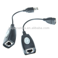 Neuer heißer Verkauf USB CAT5 / CAT5E / 6 RJ45 Ethernet Extender Lan Verlängerungs-Kabel-Repeater Adapter